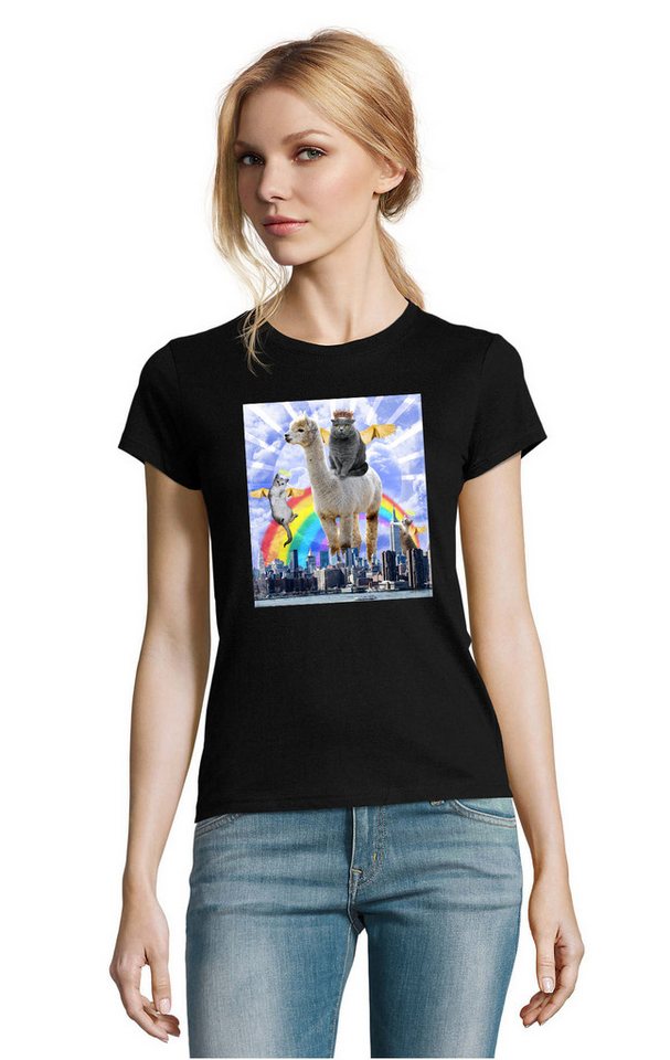 Blondie & Brownie T-Shirt Cat Angels Katzten Engel Regenbogen Logo Print in vielen Farben von Blondie & Brownie