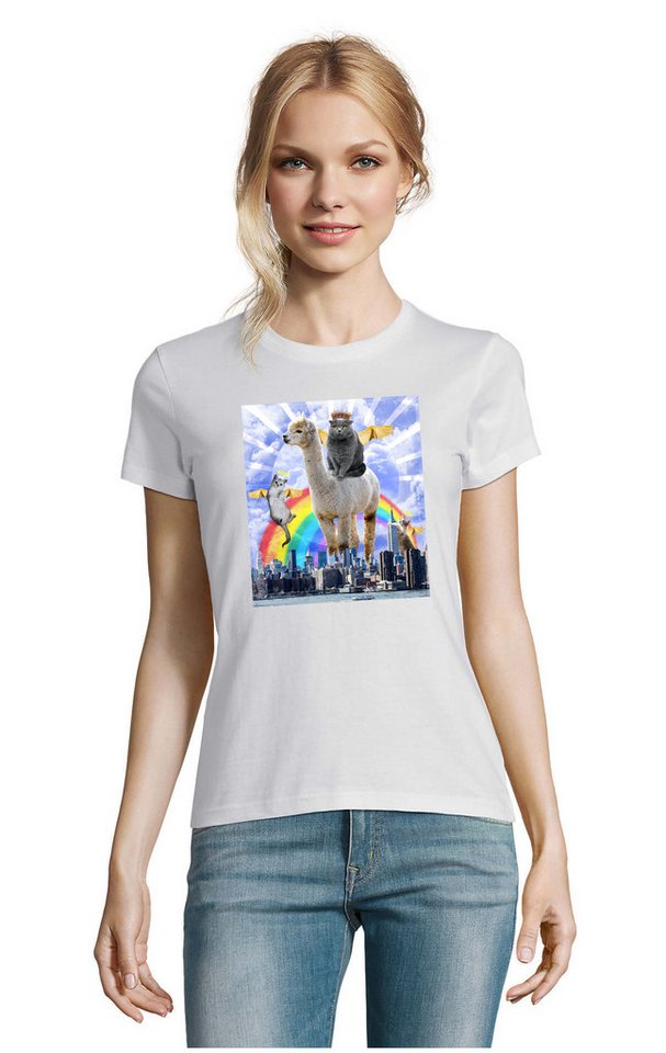 Blondie & Brownie T-Shirt Cat Angels Katzten Engel Regenbogen Logo Print in vielen Farben von Blondie & Brownie