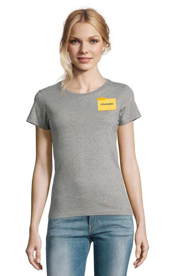 Blondie & Brownie T-Shirt Damen Arbeitsplatz Büro Fun Lustig Geschenk Arbeit Home Office Folder von Blondie & Brownie