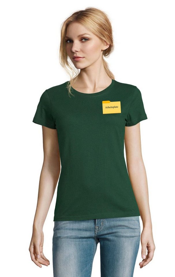 Blondie & Brownie T-Shirt Damen Arbeitsplatz Büro Fun Lustig Geschenk Arbeit Home Office Folder von Blondie & Brownie