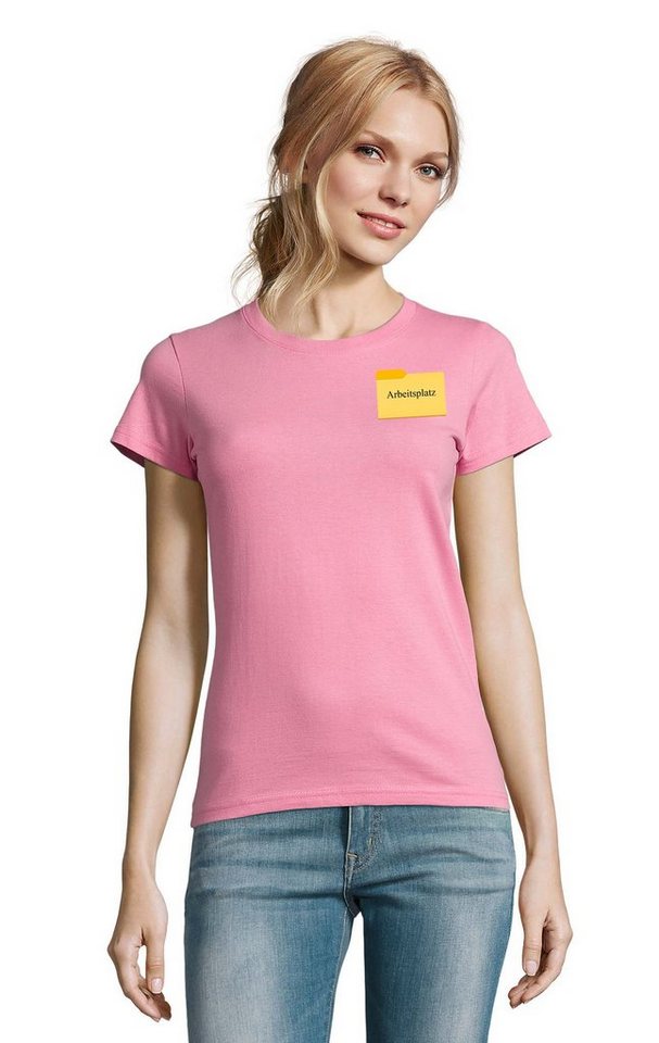 Blondie & Brownie T-Shirt Damen Arbeitsplatz Büro Fun Lustig Geschenk Arbeit Home Office Folder von Blondie & Brownie