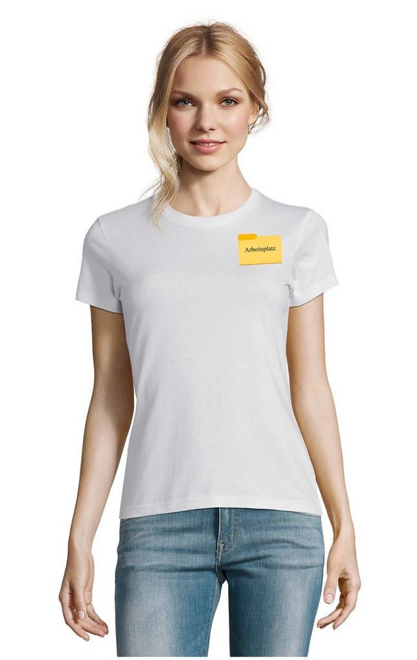 Blondie & Brownie T-Shirt Damen Arbeitsplatz Büro Fun Lustig Geschenk Arbeit Home Office Folder von Blondie & Brownie