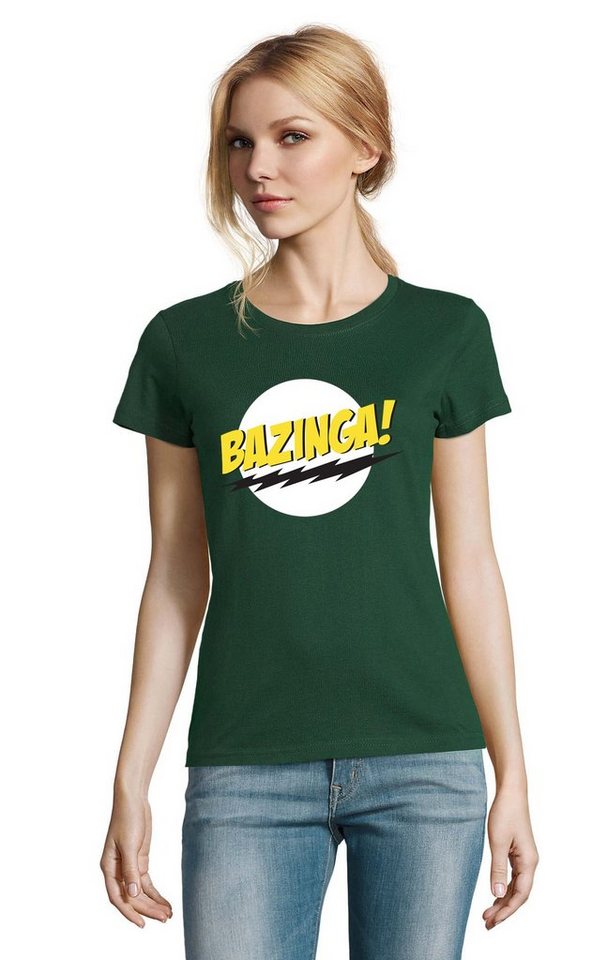 Blondie & Brownie T-Shirt Damen Bazinga Logo Sheldon Big Bang Theorie von Blondie & Brownie