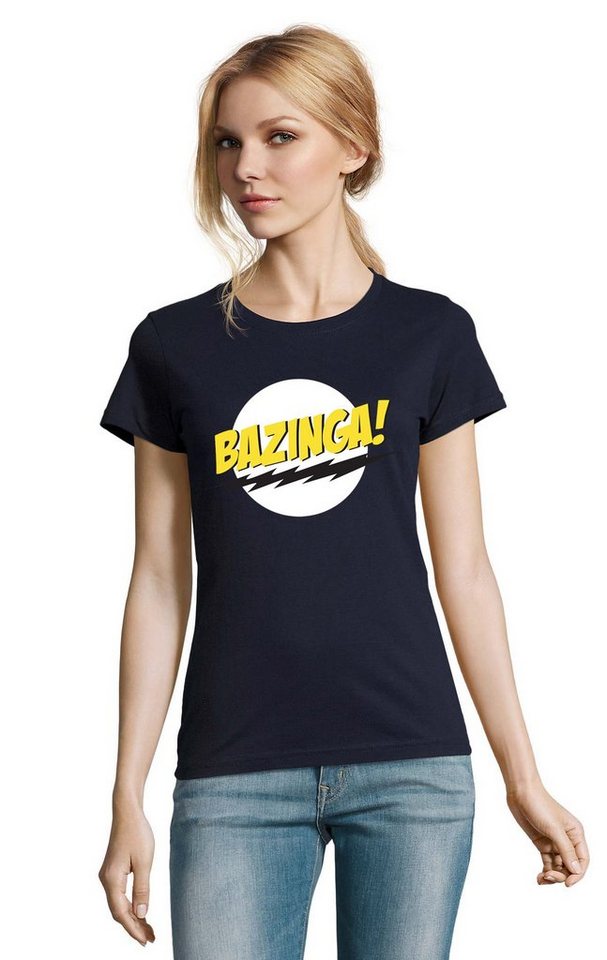 Blondie & Brownie T-Shirt Damen Bazinga Logo Sheldon Big Bang Theorie von Blondie & Brownie