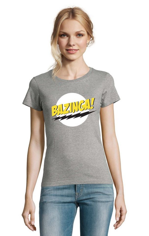 Blondie & Brownie T-Shirt Damen Bazinga Logo Sheldon Big Bang Theorie von Blondie & Brownie