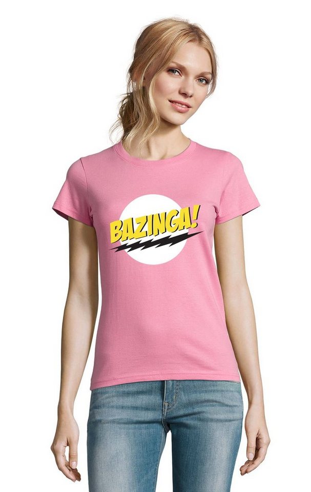 Blondie & Brownie T-Shirt Damen Bazinga Logo Sheldon Big Bang Theorie von Blondie & Brownie