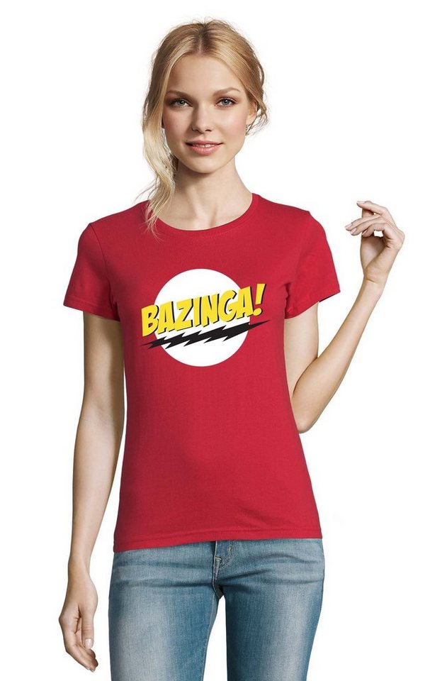 Blondie & Brownie T-Shirt Damen Bazinga Logo Sheldon Big Bang Theorie von Blondie & Brownie