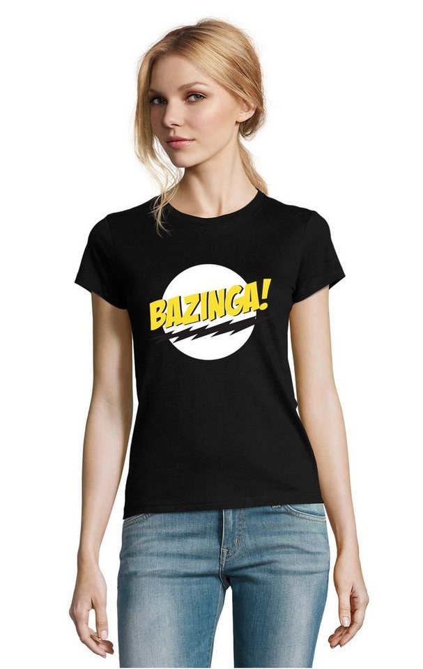 Blondie & Brownie T-Shirt Damen Bazinga Logo Sheldon Big Bang Theorie von Blondie & Brownie