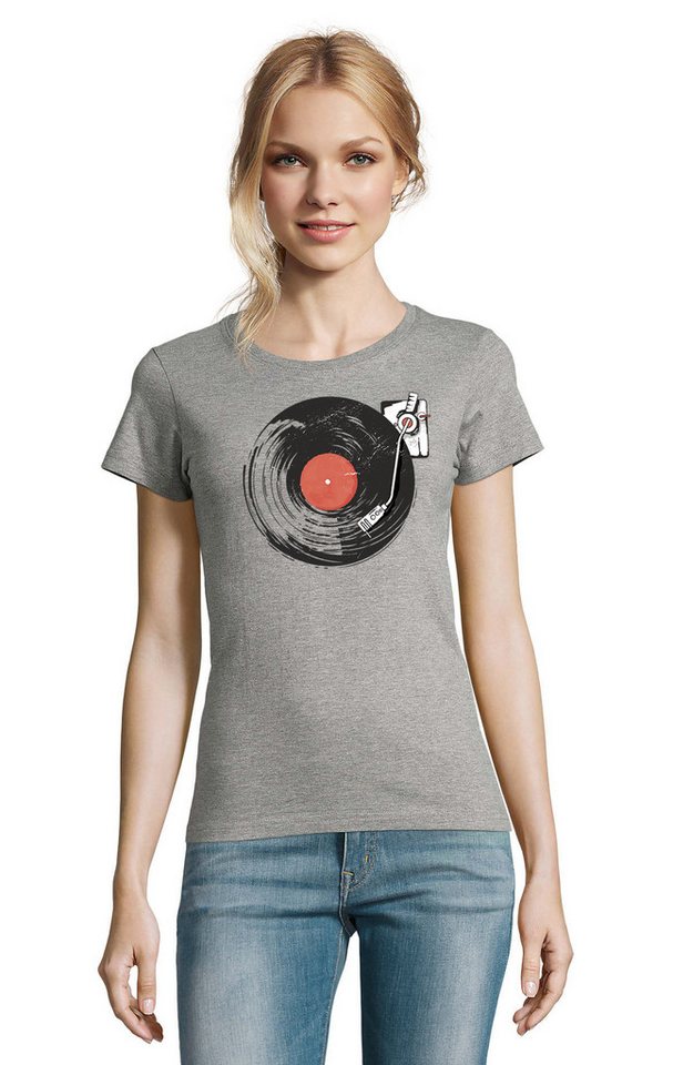 Blondie & Brownie T-Shirt Damen CD Record Schallplatte Spiel Musik Print Motiv in vielen Farben von Blondie & Brownie