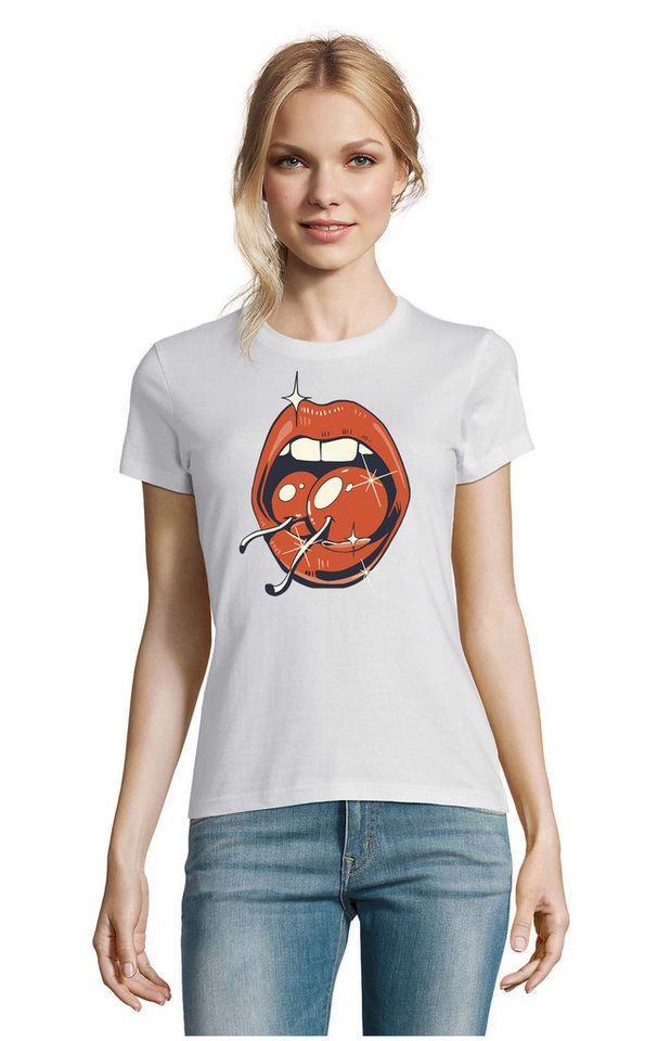 Blondie & Brownie T-Shirt Damen Cherry on Lips Kirche Lippen Fun Print in vielen Farben Blondie & Brownie T-Shirt Damen Cherry on Lips Kirche Lippen Fun Print in vielen Farben von Blondie & Brownie