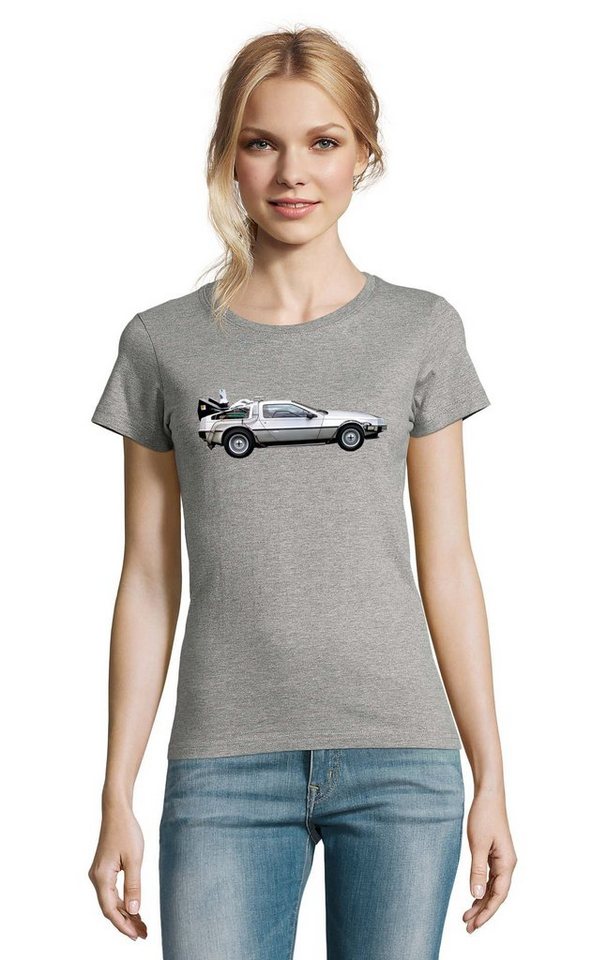 Blondie & Brownie T-Shirt Damen Delorean Auto Zukunftsreise Zukunft Zeitmaschine von Blondie & Brownie