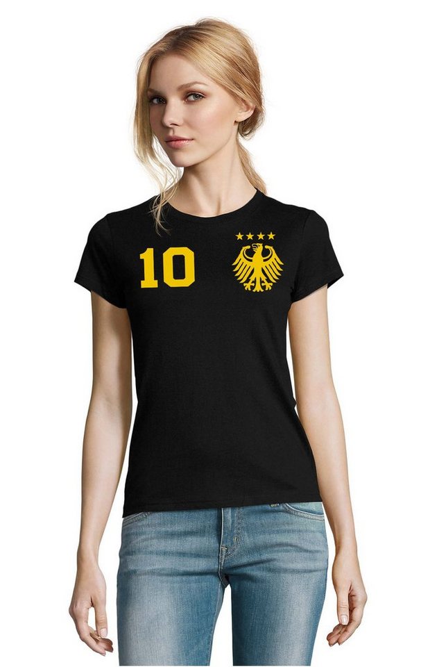 Blondie & Brownie T-Shirt Damen Deutschland Germany Sport Trikot Fußball Weltmeister WM EM von Blondie & Brownie