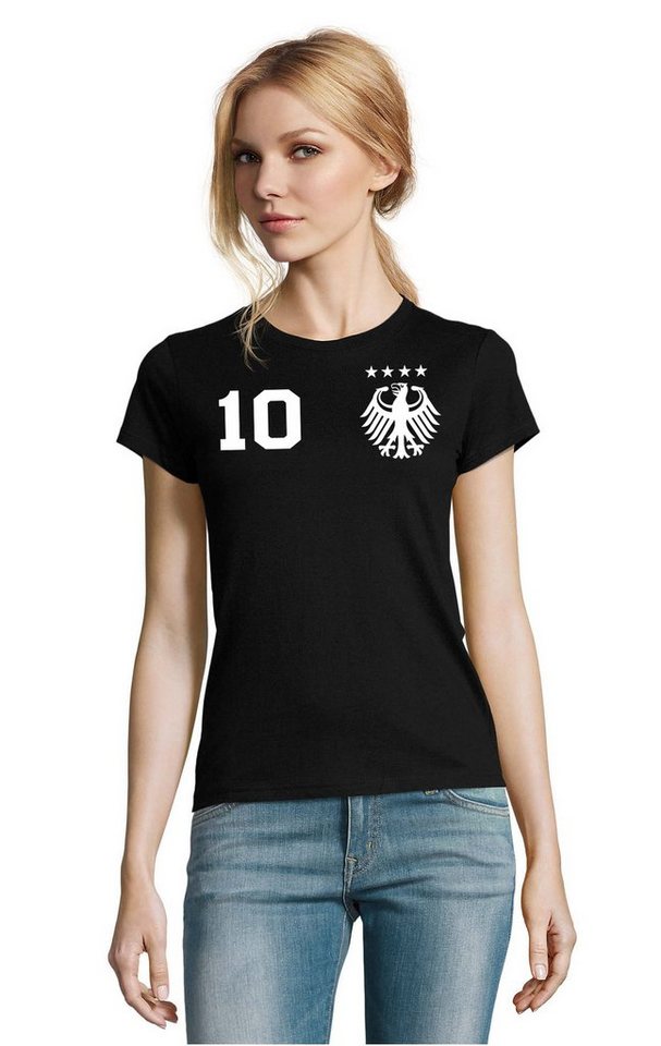 Blondie & Brownie T-Shirt Damen Deutschland Germany Sport Trikot Fußball Weltmeister WM EM von Blondie & Brownie