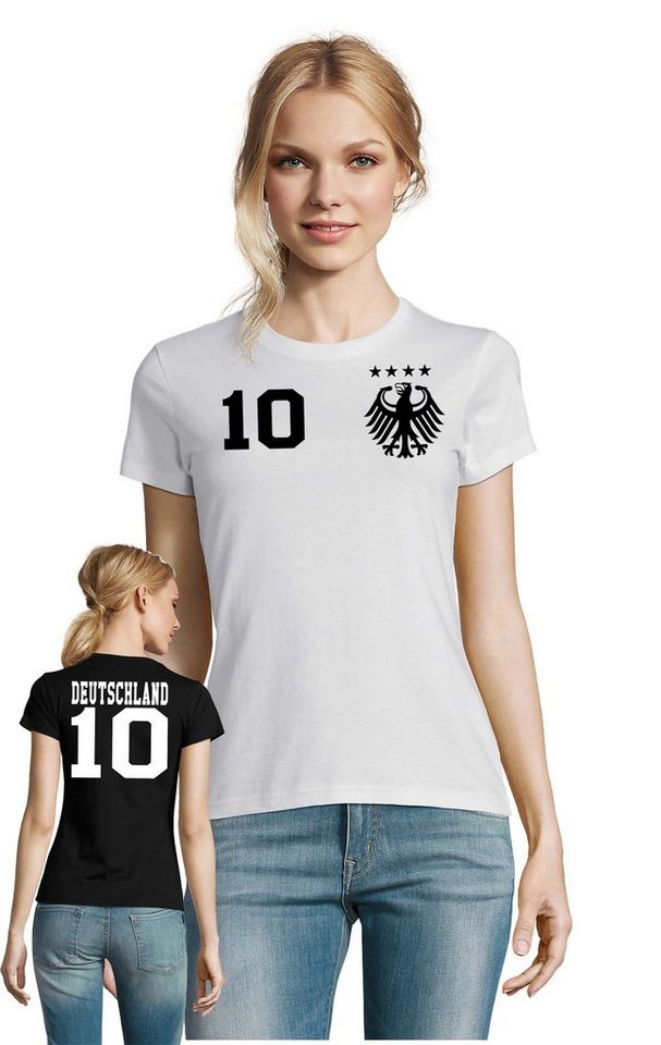 Blondie & Brownie T-Shirt Damen Deutschland Germany Sport Trikot Fußball Weltmeister WM EM von Blondie & Brownie