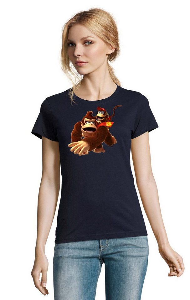 Blondie & Brownie T-Shirt Damen Donkey Diddy Kong Spiele Konsole Nerd Super Retro von Blondie & Brownie