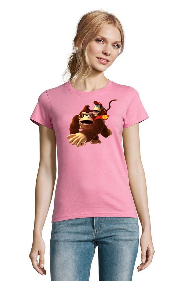 Blondie & Brownie T-Shirt Damen Donkey Diddy Kong Spiele Konsole Nerd Super Retro von Blondie & Brownie