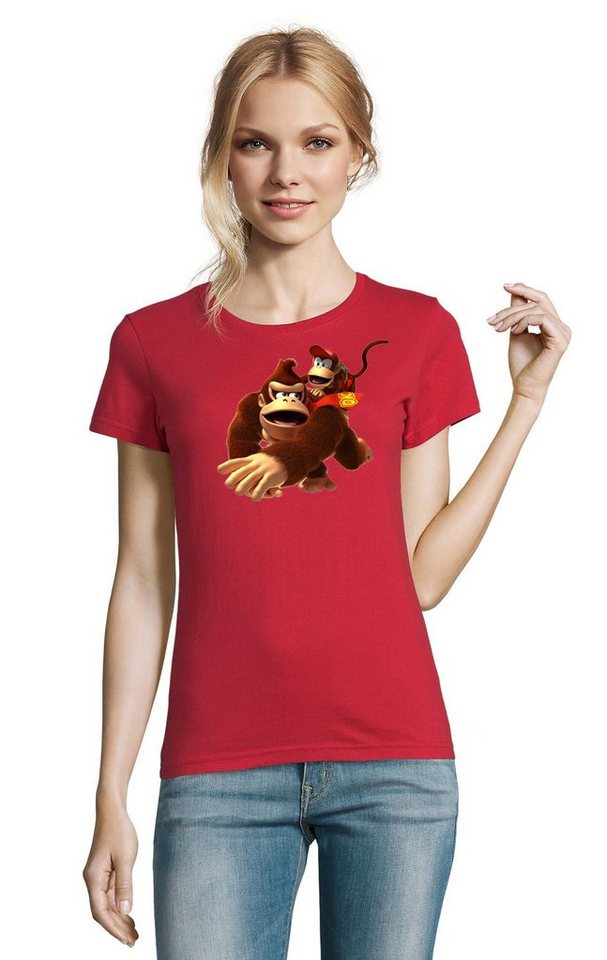 Blondie & Brownie T-Shirt Damen Donkey Diddy Kong Spiele Konsole Nerd Super Retro von Blondie & Brownie