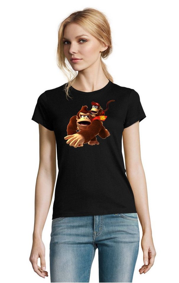 Blondie & Brownie T-Shirt Damen Donkey Diddy Kong Spiele Konsole Nerd Super Retro von Blondie & Brownie