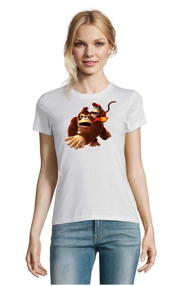 Blondie & Brownie T-Shirt Damen Donkey Diddy Kong Spiele Konsole Nerd Super Retro von Blondie & Brownie