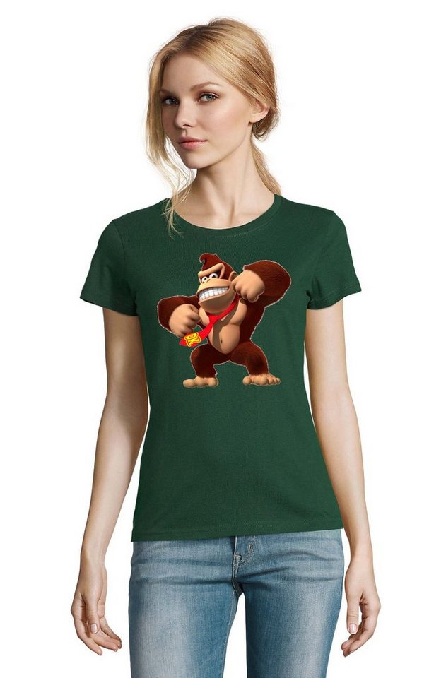 Blondie & Brownie T-Shirt Damen Donkey Kong Gorilla Affe Retro Konsole von Blondie & Brownie