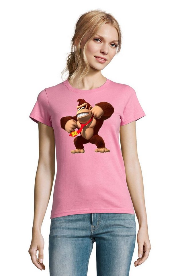 Blondie & Brownie T-Shirt Damen Donkey Kong Gorilla Affe Retro Konsole von Blondie & Brownie