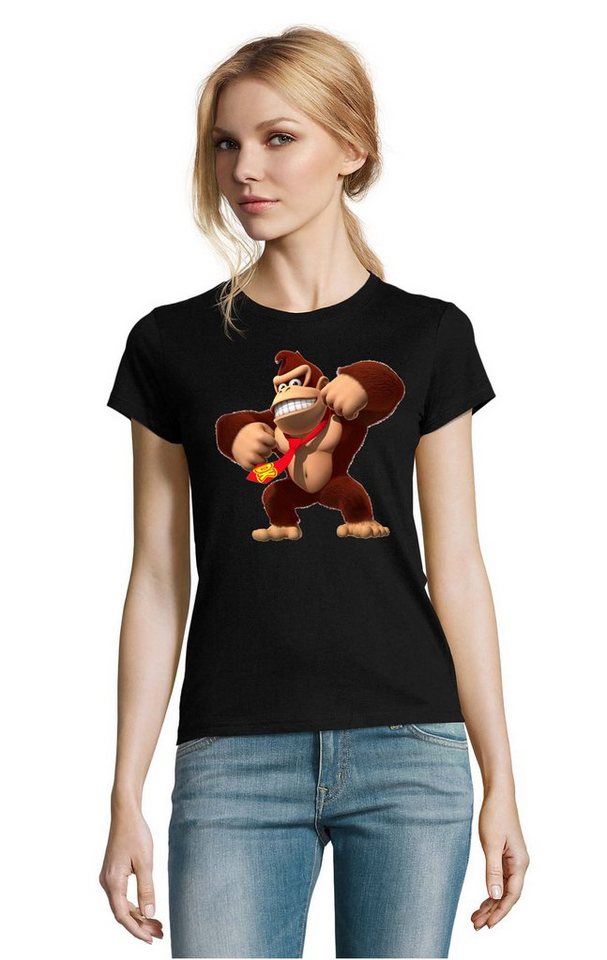 Blondie & Brownie T-Shirt Damen Donkey Kong Gorilla Affe Retro Konsole von Blondie & Brownie