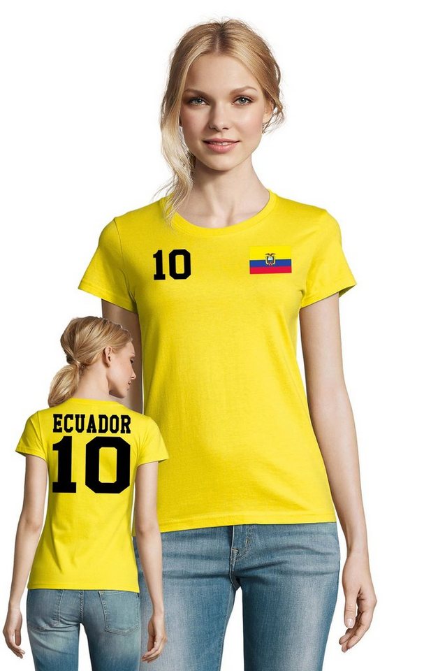 Blondie & Brownie T-Shirt Damen Ecuador Sport Trikot Fußball Weltmeister Copa America von Blondie & Brownie