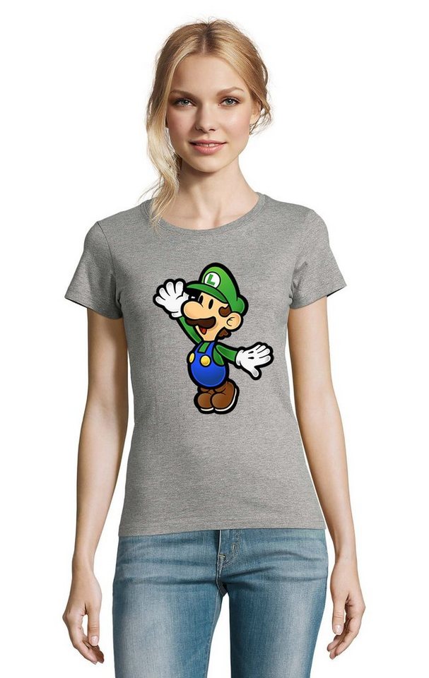 Blondie & Brownie T-Shirt Damen Luigi Retro Konsole Mario Peach Yoshi Gaming von Blondie & Brownie