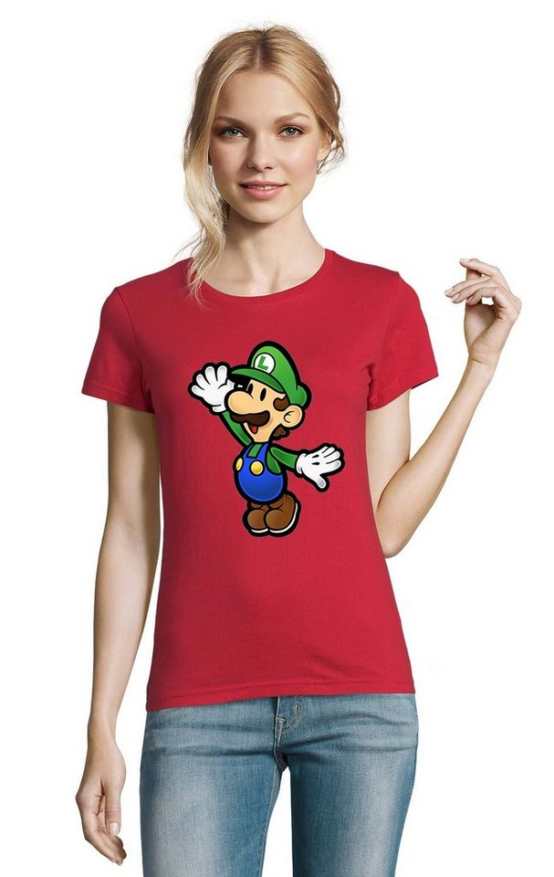 Blondie & Brownie T-Shirt Damen Luigi Retro Konsole Mario Peach Yoshi Gaming von Blondie & Brownie