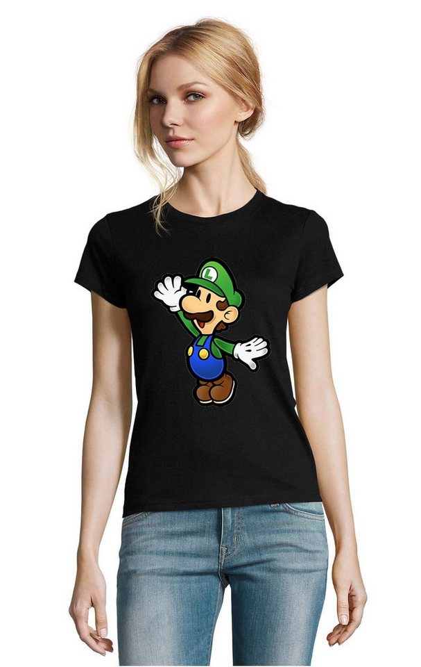 Blondie & Brownie T-Shirt Damen Luigi Retro Konsole Mario Peach Yoshi Gaming von Blondie & Brownie