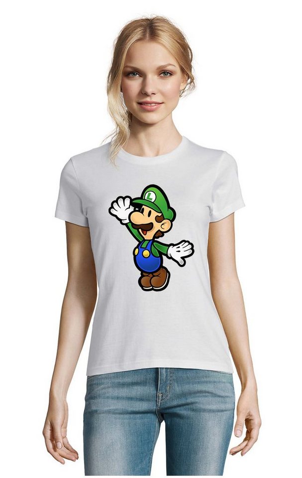 Blondie & Brownie T-Shirt Damen Luigi Retro Konsole Mario Peach Yoshi Gaming von Blondie & Brownie