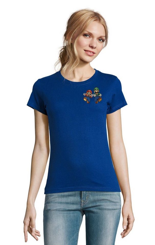 Blondie & Brownie T-Shirt Damen Mario Luigi Super Retro Konsole Gaming von Blondie & Brownie