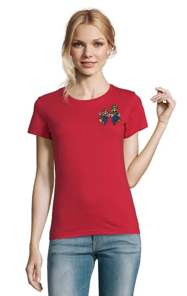 Blondie & Brownie T-Shirt Damen Mario Luigi Super Retro Konsole Gaming von Blondie & Brownie