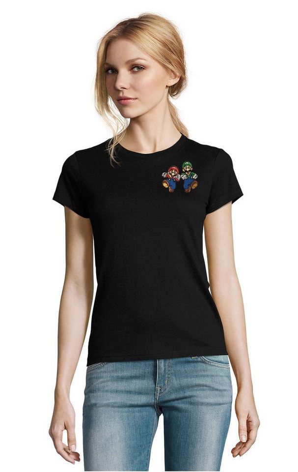 Blondie & Brownie T-Shirt Damen Mario Luigi Super Retro Konsole Gaming von Blondie & Brownie