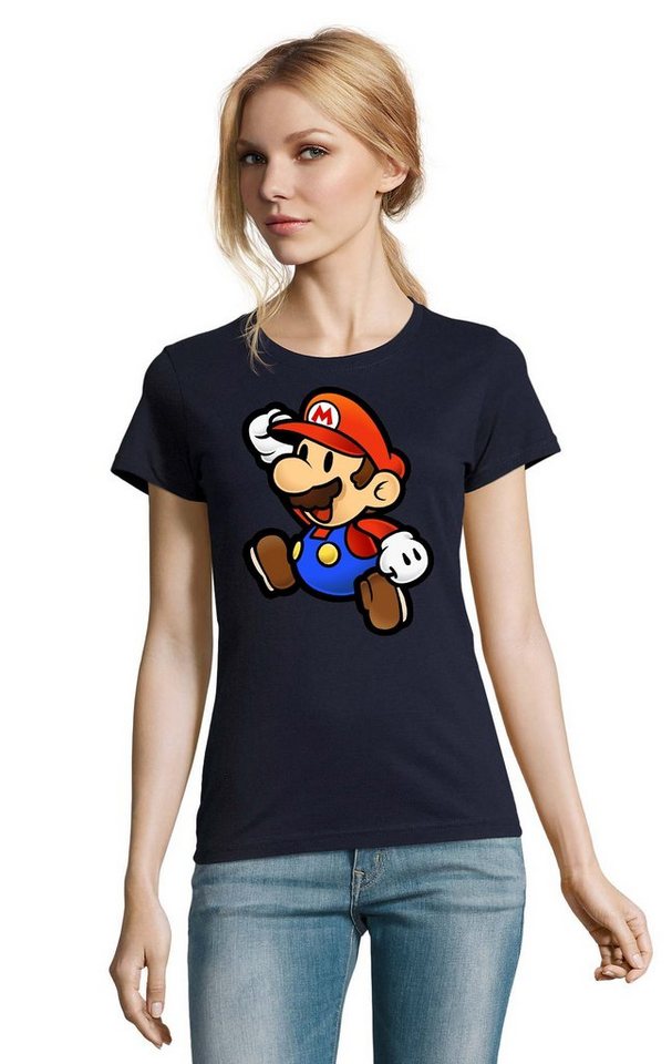 Blondie & Brownie T-Shirt Damen Mario Retro Super Gaming Luigi Yoshi Super von Blondie & Brownie