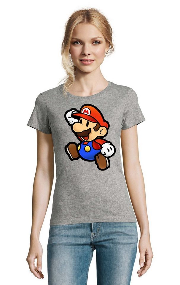 Blondie & Brownie T-Shirt Damen Mario Retro Super Gaming Luigi Yoshi Super von Blondie & Brownie