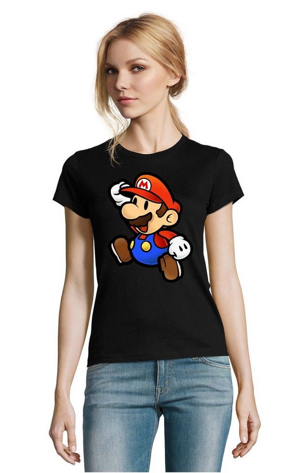 Blondie & Brownie T-Shirt Damen Mario Retro Super Gaming Luigi Yoshi Super von Blondie & Brownie