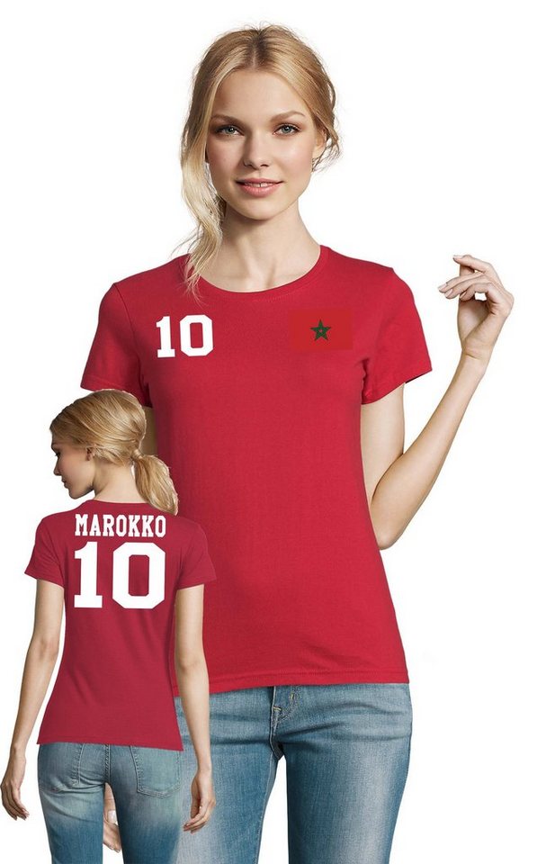 Blondie & Brownie T-Shirt Damen Marokko Morocco Sport Trikot Fußball Meister WM Afrika Cup von Blondie & Brownie