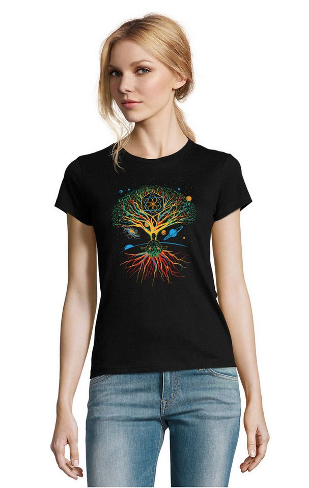 Blondie & Brownie T-Shirt Damen Meditation Baum Universum Yin Yang Spirituell Fun Motiv in vielen Farben Blondie & Brownie T-Shirt Damen Meditation Baum Universum Yin Yang Spirituell Fun Motiv in vielen Farben von Blondie & Brownie