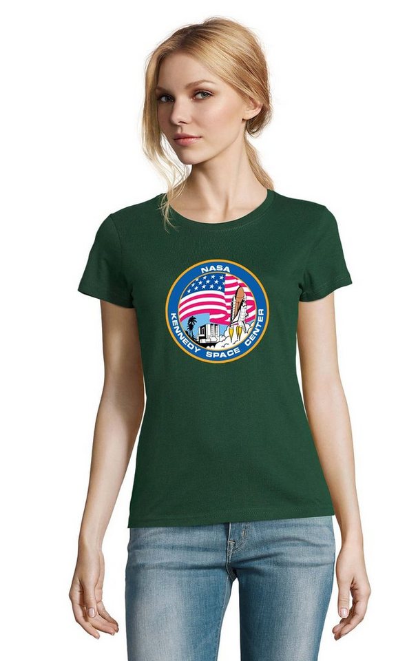Blondie & Brownie T-Shirt Damen NASA Kennedy Space Center Rakete Sterne Elon X von Blondie & Brownie