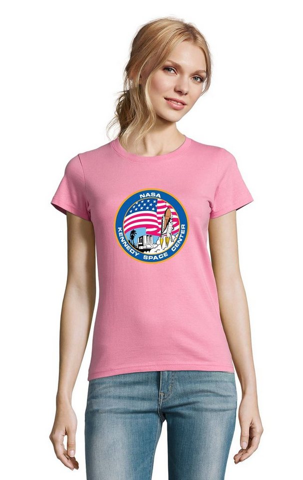 Blondie & Brownie T-Shirt Damen NASA Kennedy Space Center Rakete Sterne Elon X von Blondie & Brownie