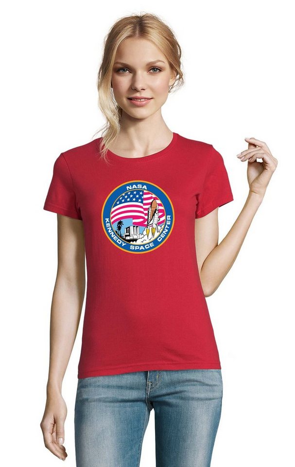 Blondie & Brownie T-Shirt Damen NASA Kennedy Space Center Rakete Sterne Elon X von Blondie & Brownie