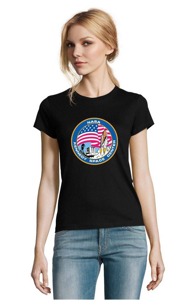 Blondie & Brownie T-Shirt Damen NASA Kennedy Space Center Rakete Sterne Elon X von Blondie & Brownie