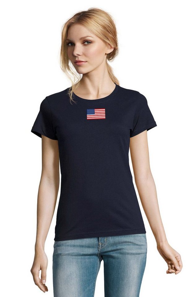 Blondie & Brownie T-Shirt Damen Nartion USA Vereinigte Staaten von Amerika Army Peace Air Force von Blondie & Brownie