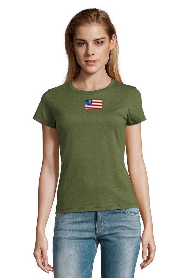 Blondie & Brownie T-Shirt Damen Nartion USA Vereinigte Staaten von Amerika Army Peace Air Force von Blondie & Brownie