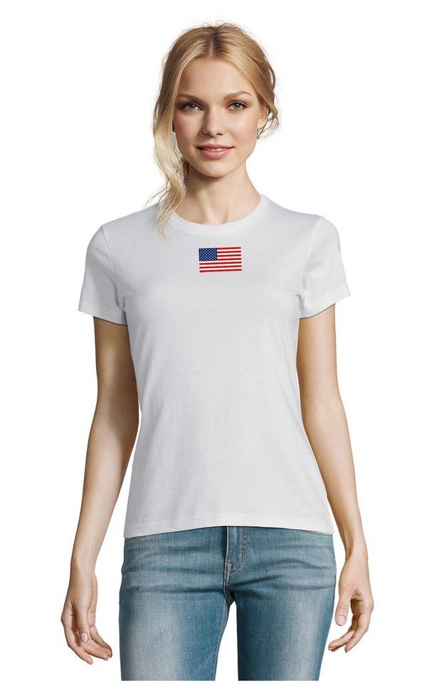 Blondie & Brownie T-Shirt Damen Nartion USA Vereinigte Staaten von Amerika Army Peace Air Force von Blondie & Brownie