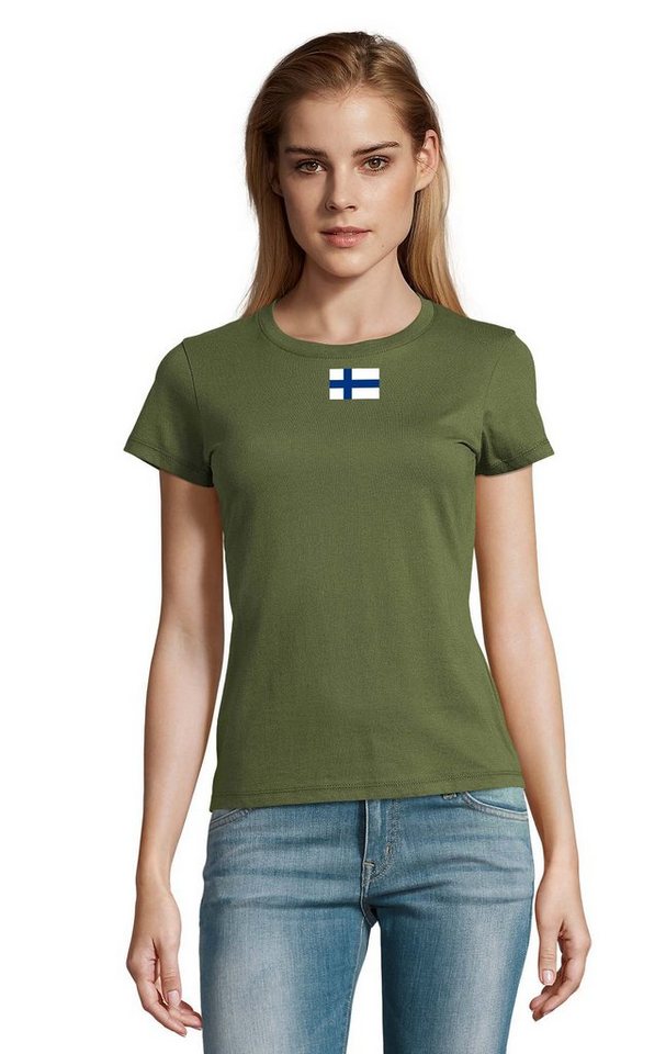 Blondie & Brownie T-Shirt Damen Nation Finnland Finland Ukraine USA Army Armee Nato Peace von Blondie & Brownie