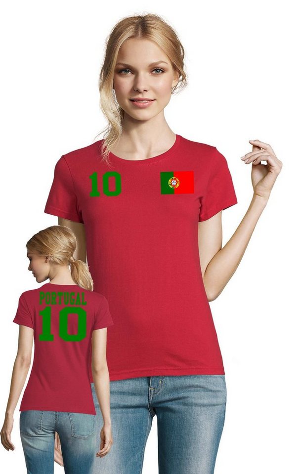 Blondie & Brownie T-Shirt Damen Portugal Sport Trikot Fußball Weltmeister WM Europa EM von Blondie & Brownie