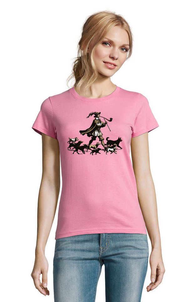 Blondie & Brownie T-Shirt Damen Rattenfänger von Hameln Hunde Print Motiv von Blondie & Brownie