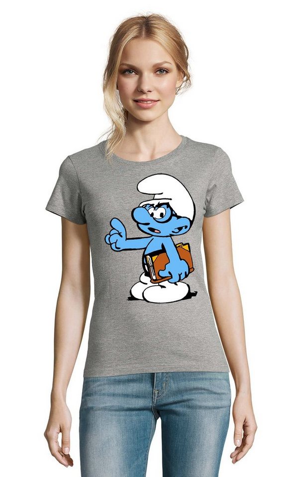 Blondie & Brownie T-Shirt Damen Schlaubi Schlumpf Buch Schlumpfhausen Schlumpfine von Blondie & Brownie